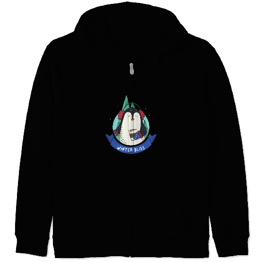 Winter Bliss | Holiday Penguin Zip Hoodies