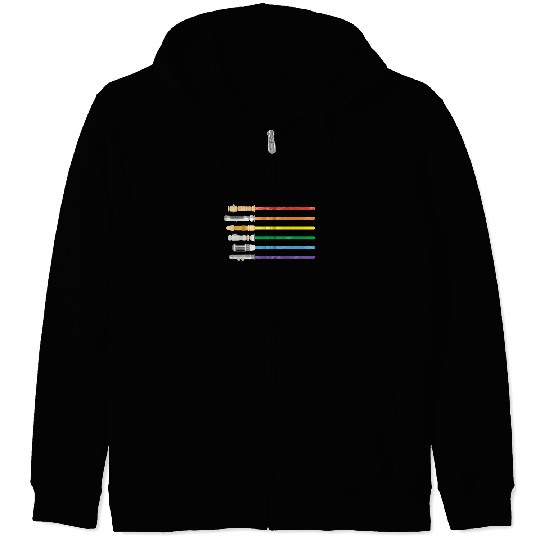 Lightsaber Rainbow Gay Pride Lesbian LGBT Zip Hoodies