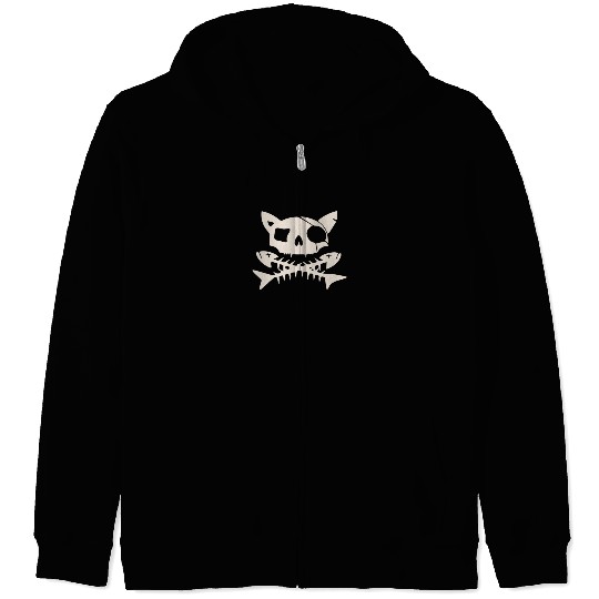 Cat Pirate Jolly Roger Zip Hoodies
