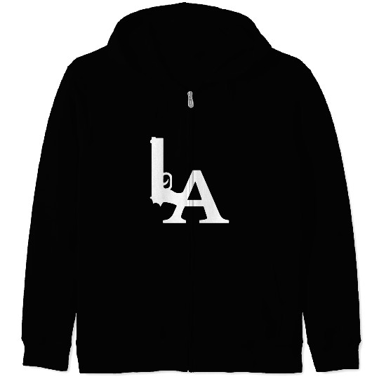 LA Dodgers Gun Los Angeles Hollywood California Zip Hoodies