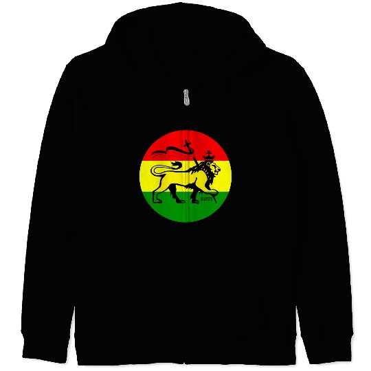 RASTA CONQUERIN LION Zip Hoodies