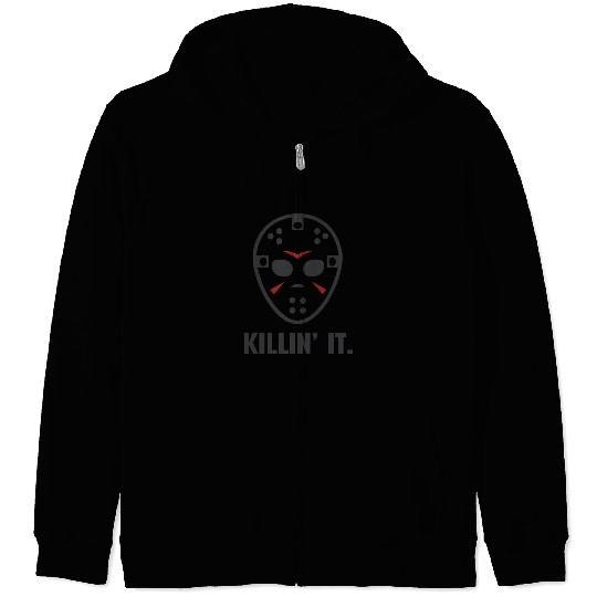 Killin It Friday 13TH Halloween Jason Mask Zip Hoodies