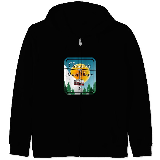 Skiing Mont Blanc Zip Hoodies