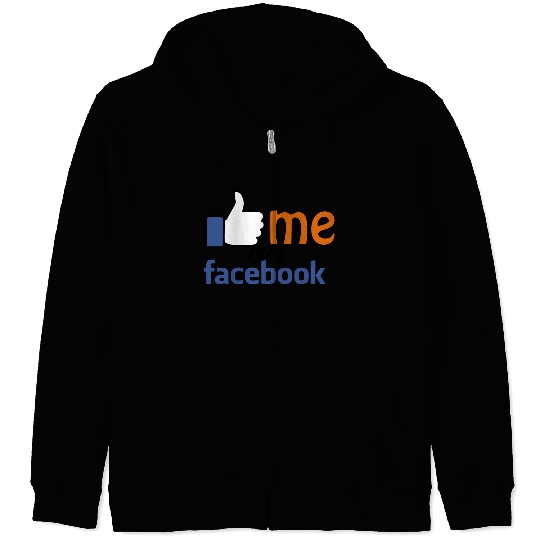 like me on facebook Zip Hoodies
