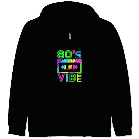 Retro Aesthetic Party Wear - 80s Vibe Zip Hoodies