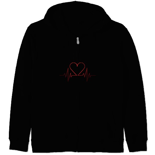 Heart Beat Zip Hoodies