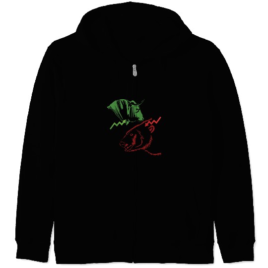 Stock Market Bulls And Bears Zip Hoodies