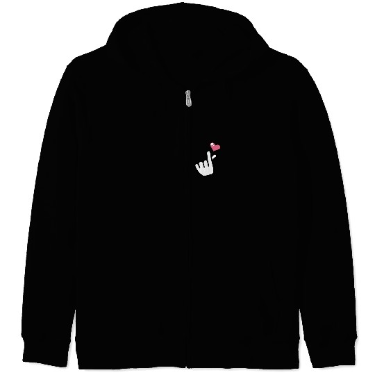 heart finger korean pop Zip Hoodies