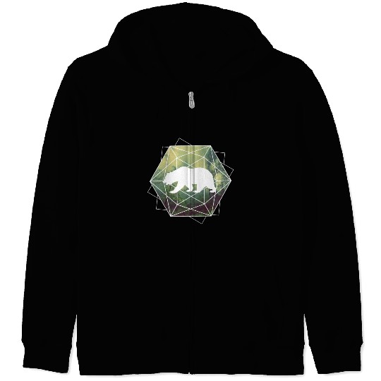 bear nature forest geometry gift Zip Hoodies