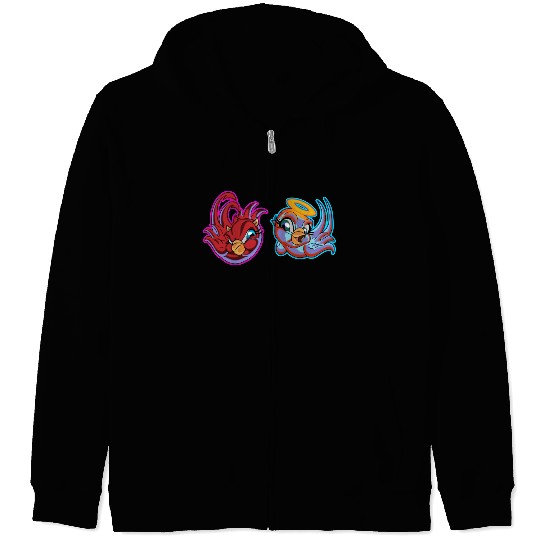 bird heaven angel vs. bird hell devil Zip Hoodies
