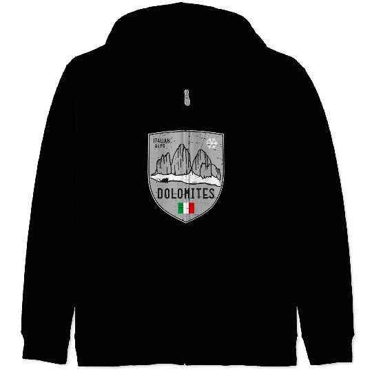 Dolomites Italy Emblem Zip Hoodies