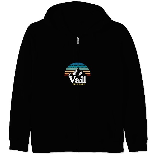 Vail Colorado Usa Ski Resort 1980S Retro Gift Zip Hoodies