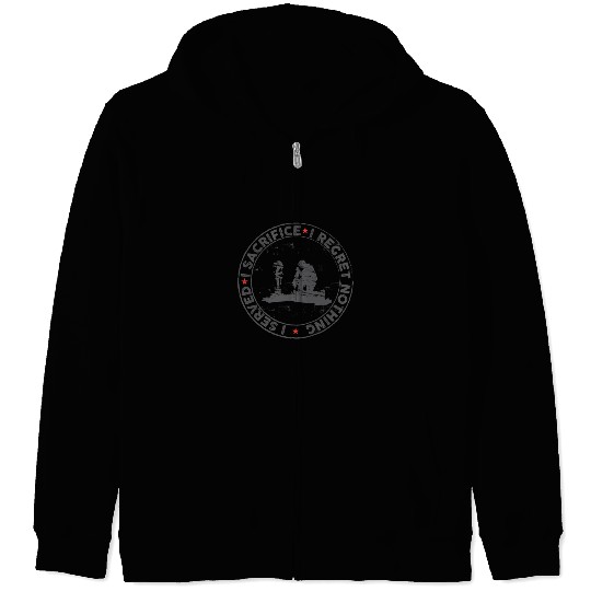 I Served I Sacrifice I Regret Nothing - Veterans D Zip Hoodies