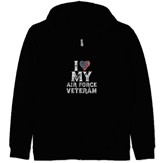 I Love My Air Force Veteran Vintage Gift Zip Hoodies