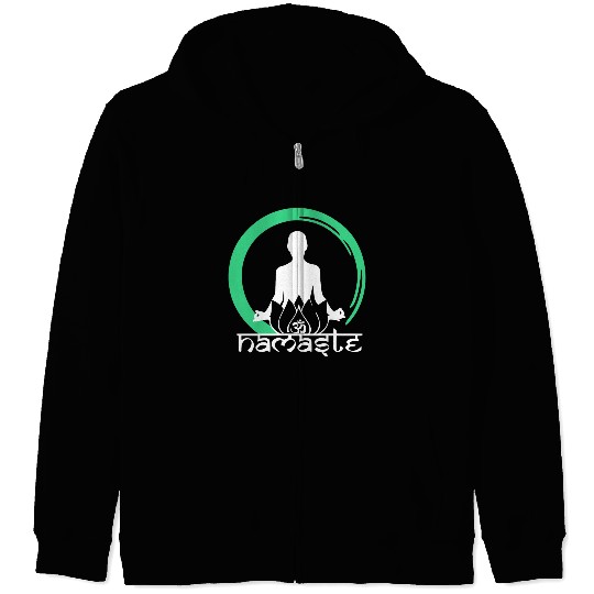 Yoga Namaste Ohm Lotus Gift Relax Zip Hoodies