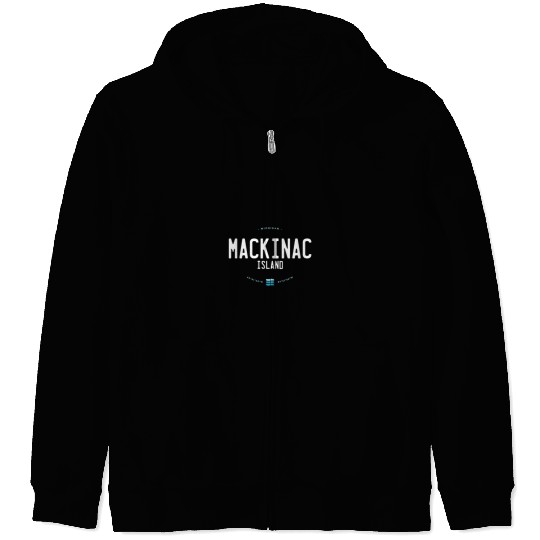 Mackinac Island Michigan Beach Waves Zip Hoodies