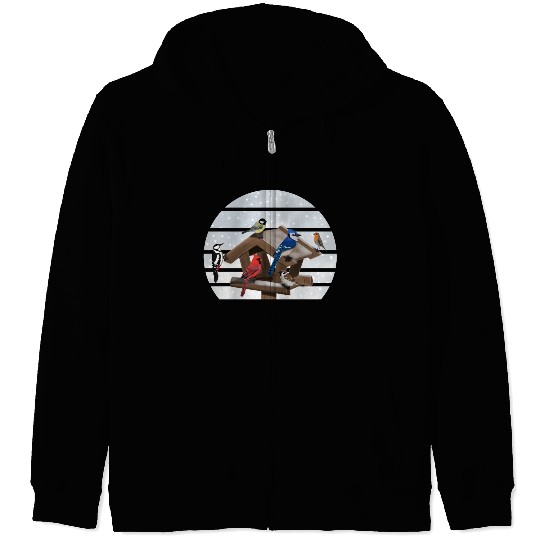 Birds Bird House Cardinal Blue Jay Robin Sparrow Zip Hoodies