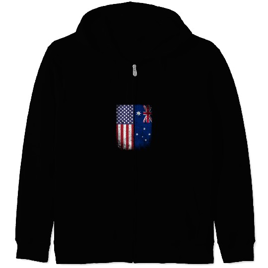 Australian American Flag Australia Usa Zip Hoodies