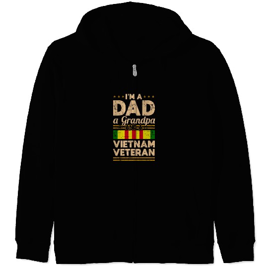 Dad Grandpa Vietnam Veteran Vintage Zip Hoodies