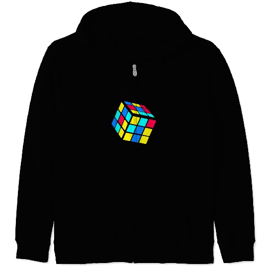 90s 80 Trendy Nostalgia Cube Zip Hoodies