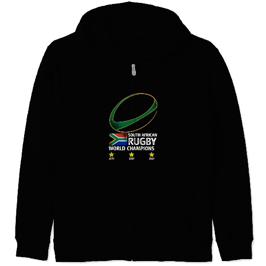 South African Rugby Bokke Triple World Champions 2 Zip Hoodies