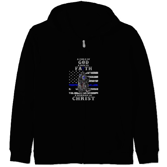 Police Officer Knight Templar A Child Of God A Man Zip Hoodies