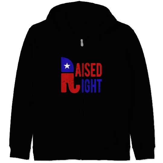 Raised Right Proud Republican Elephant Logo Usa Zip Hoodies