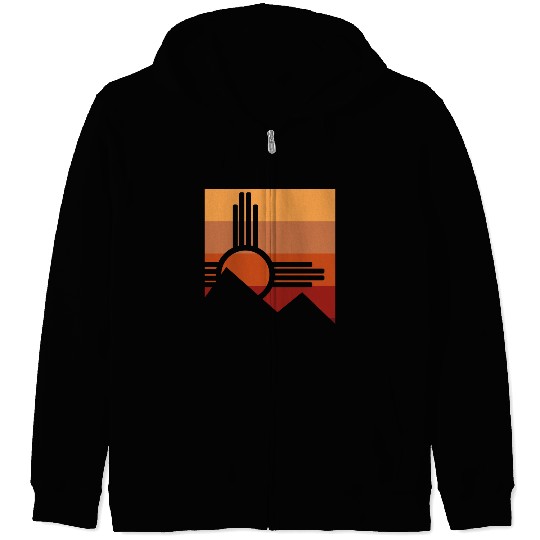 Zia Sun New Mexico Zia Mountains Zip Hoodies