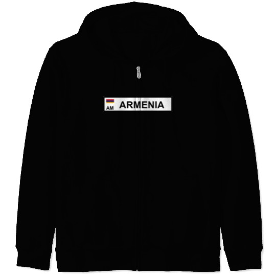 Realistic Armenia License Plate Sticker Zip Hoodies
