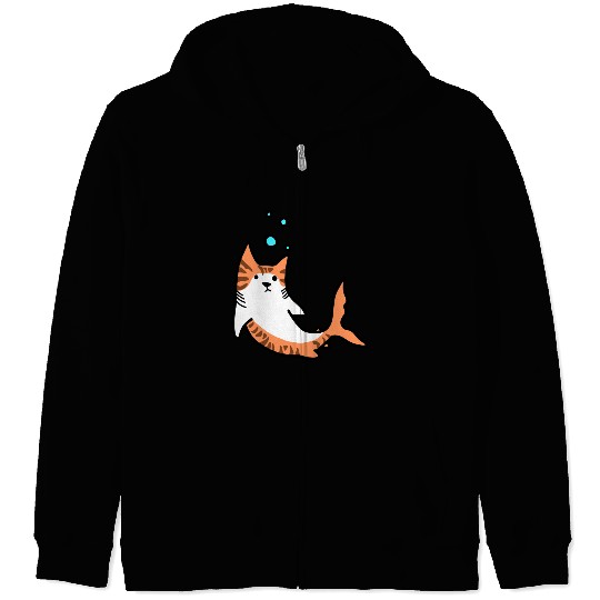 Cat Fish Shark Zip Hoodies