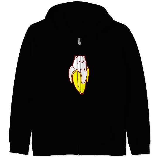 Bananyas Banana Funny Cat Zip Hoodies
