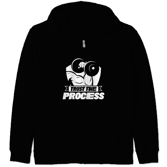 Trust The Process Gym Motivation Fitness Workout Zip Hoodies