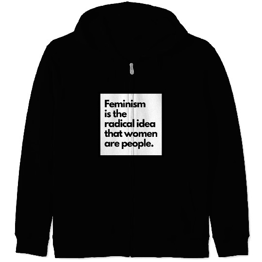 Feminism solid back sticker Zip Hoodies