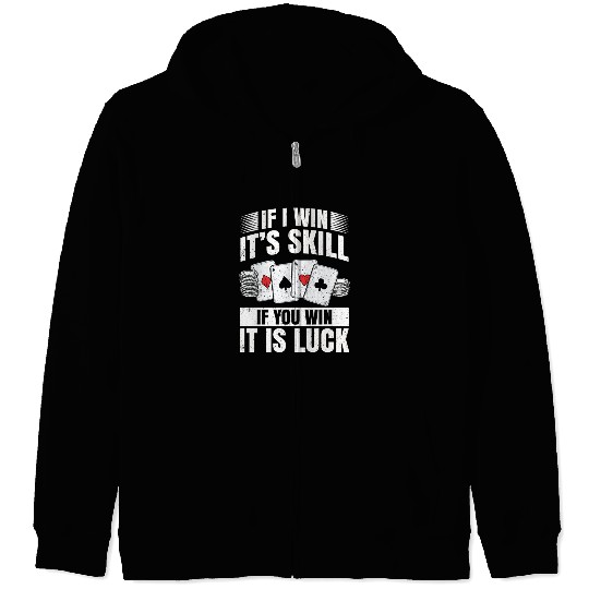 Poker Hands Zip Hoodies Casino Blackjack Poker Case