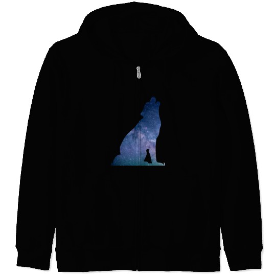 Galaxy Wolf Zip Hoodies