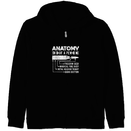 Anatomy Of A Pew Hunting Shooting Target Fire Gun Zip Hoodies