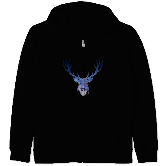 Galaxy Deer Zip Hoodies