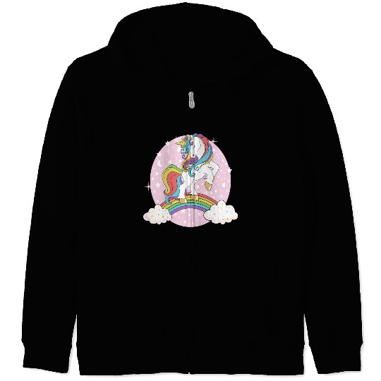 Unicorn rainbow Zip Hoodies