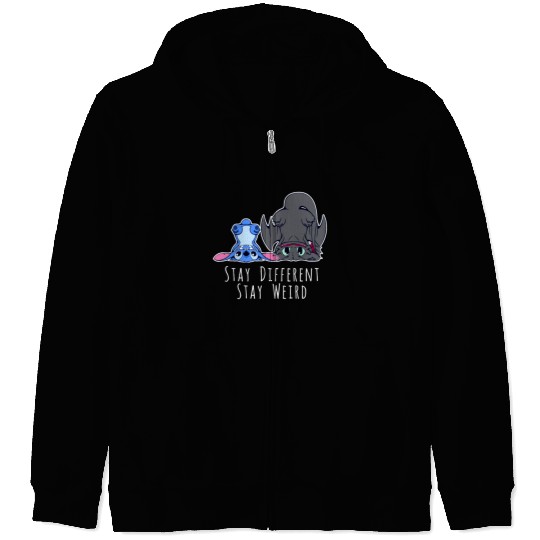 Stay Different Stay Weird Toothless And Stitch Zip Hoodies