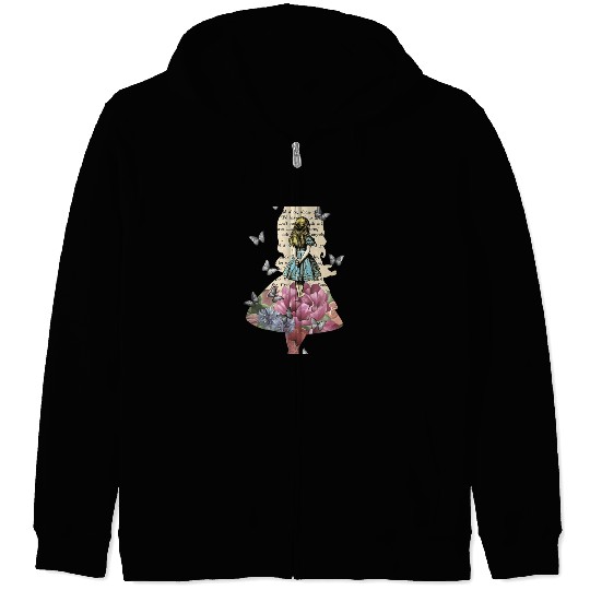 Alice In Wonderland Magical Garden Vintage Bo chri Zip Hoodies