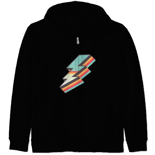 retro vintage lightning bolt Zip Hoodies