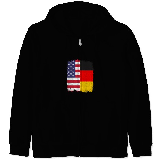 German American US Flag Germany Zip Hoodies