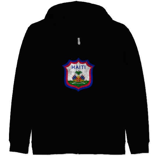 Haiti Crest Design Zip Hoodies