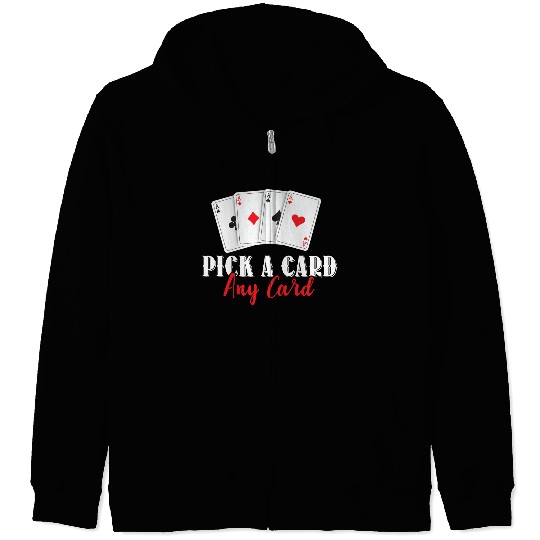 Magician Pick A Card Magic Gift Zip Hoodies