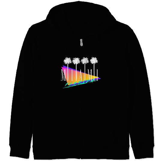 Miami Florida Retro Style Zip Hoodies