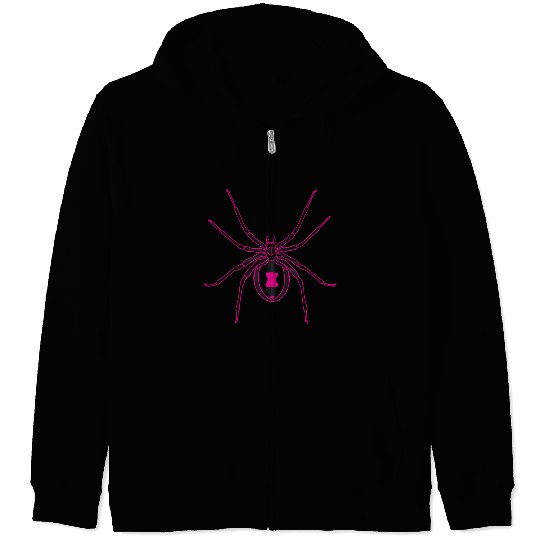 Black Widow Pink Design Zip Hoodies