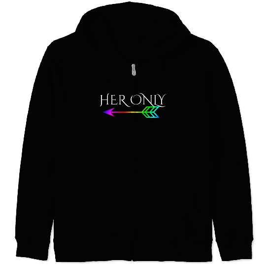 Cute Gay Couple Lesbian Valentines Day T Her Only Zip Hoodies