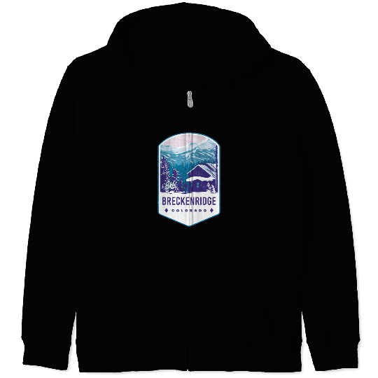 Breckenridge Colorado Ski Badge Zip Hoodies