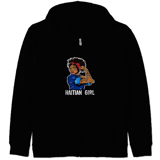 Haiti Girl Caribbean Zip Hoodies
