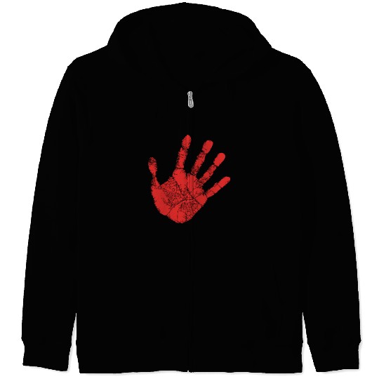 Red Hand - Supporter of MMIW Zip Hoodies